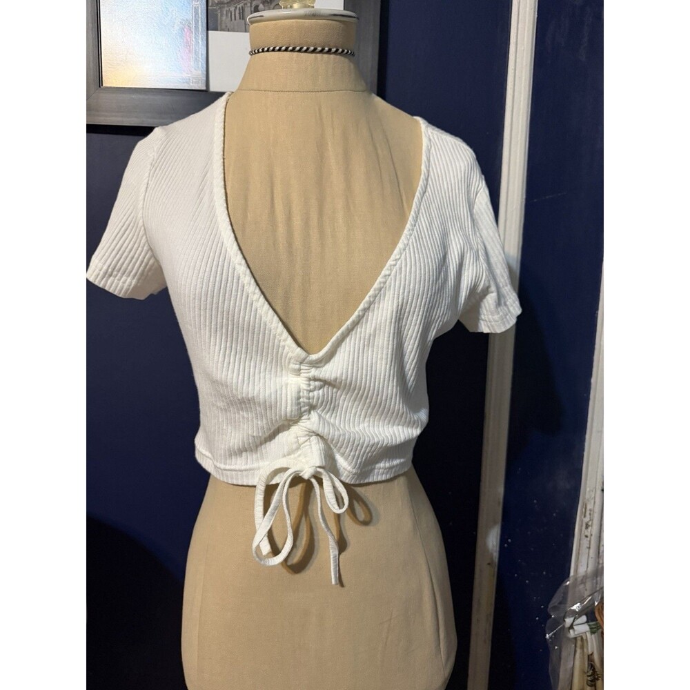 Dolls kill/Motel Rivera Crop Top Club Coquette Wear Ivory Large